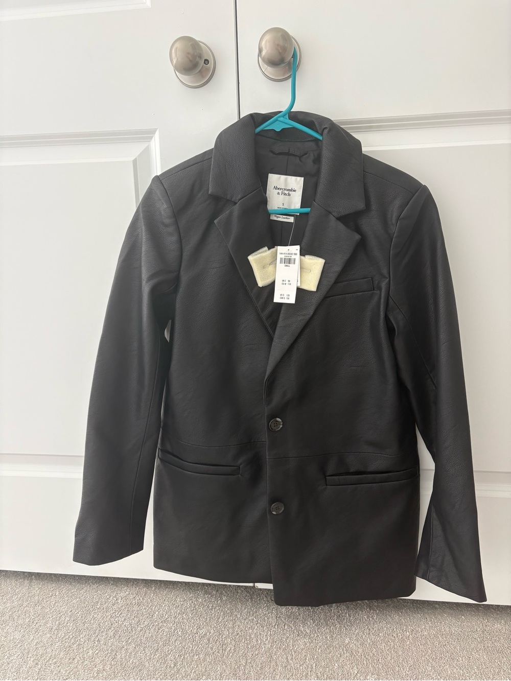 Abercrombie & Fitch Black Faux Leather Blazer